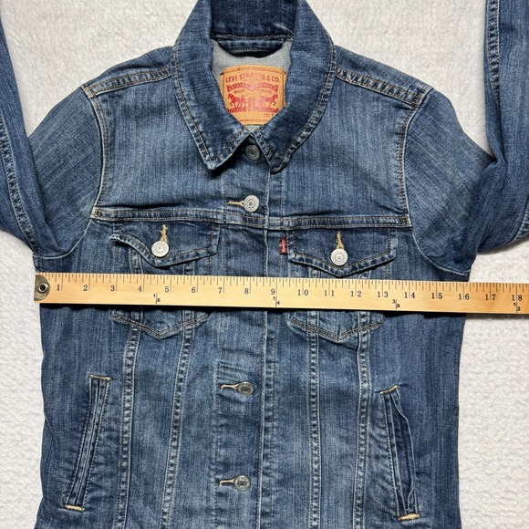 Levi Denim Jean Jacket Blue Women's Size Small - Picture 7 of 13